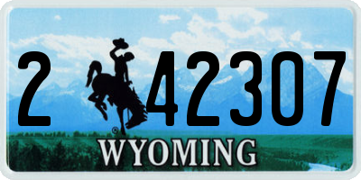 WY license plate 242307
