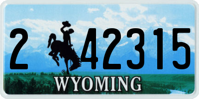 WY license plate 242315
