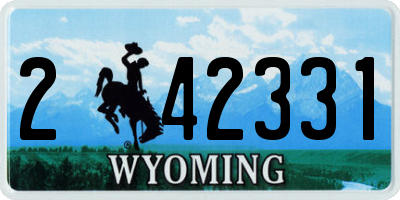 WY license plate 242331