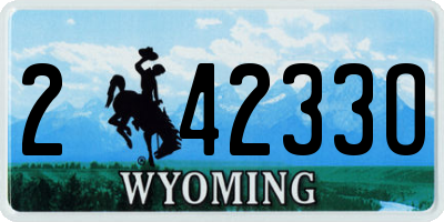 WY license plate 24233O