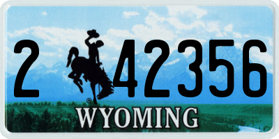 WY license plate 242356