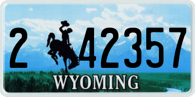 WY license plate 242357