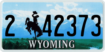 WY license plate 242373