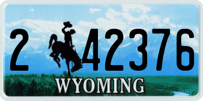 WY license plate 242376