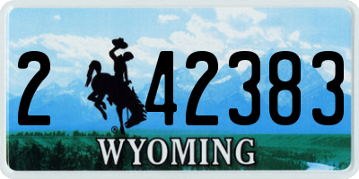 WY license plate 242383