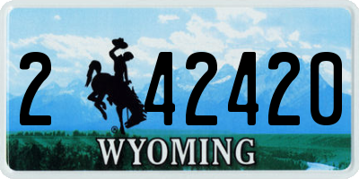 WY license plate 242420