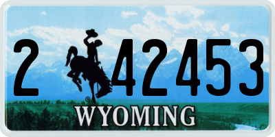 WY license plate 242453
