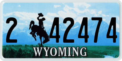 WY license plate 242474