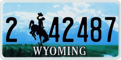 WY license plate 242487