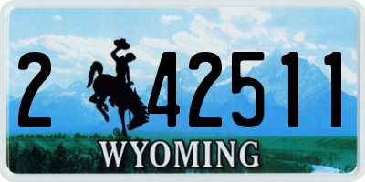 WY license plate 242511