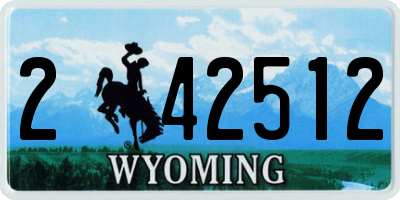 WY license plate 242512