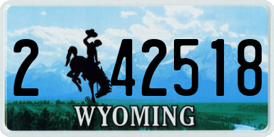 WY license plate 242518