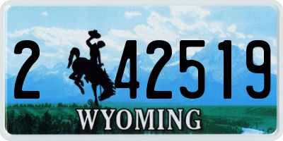 WY license plate 242519