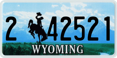 WY license plate 242521