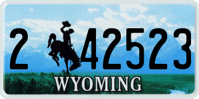 WY license plate 242523