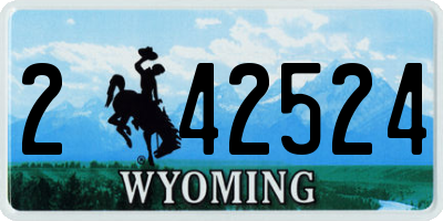 WY license plate 242524