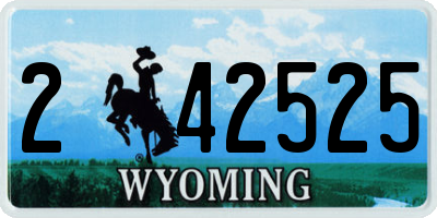 WY license plate 242525