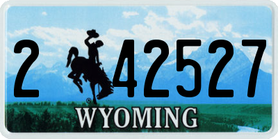 WY license plate 242527