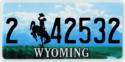 WY license plate 242532
