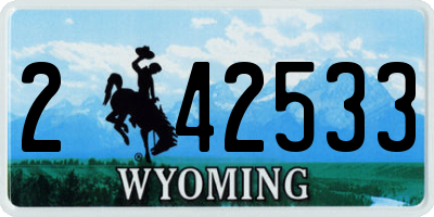 WY license plate 242533