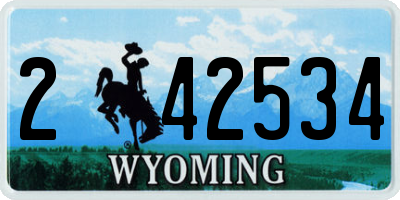 WY license plate 242534