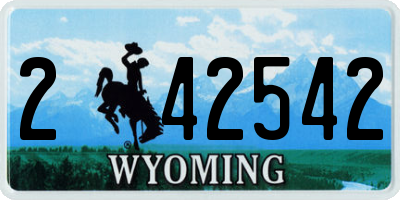 WY license plate 242542