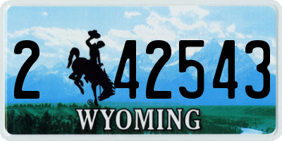 WY license plate 242543
