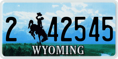 WY license plate 242545