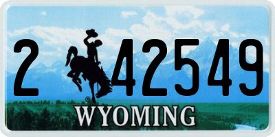 WY license plate 242549