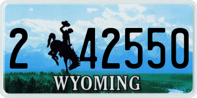 WY license plate 242550