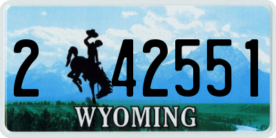 WY license plate 242551