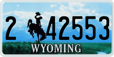 WY license plate 242553