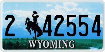 WY license plate 242554