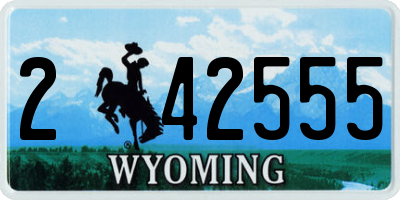 WY license plate 242555