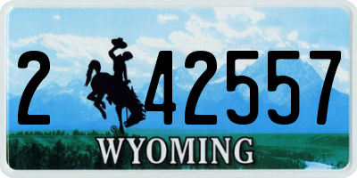 WY license plate 242557