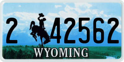 WY license plate 242562