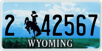 WY license plate 242567
