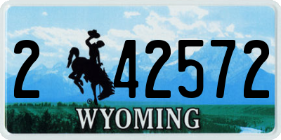 WY license plate 242572