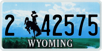 WY license plate 242575