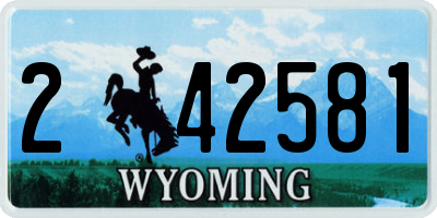 WY license plate 242581