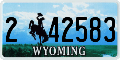 WY license plate 242583