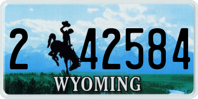 WY license plate 242584