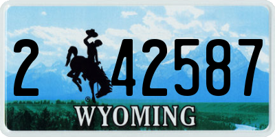 WY license plate 242587