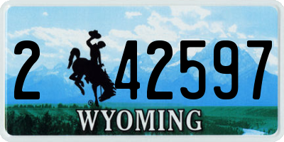 WY license plate 242597