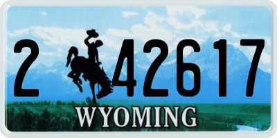 WY license plate 242617