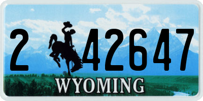 WY license plate 242647