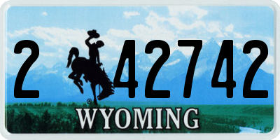 WY license plate 242742