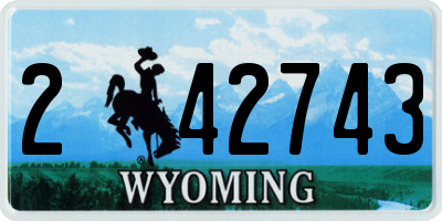 WY license plate 242743