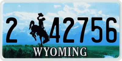 WY license plate 242756