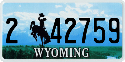 WY license plate 242759